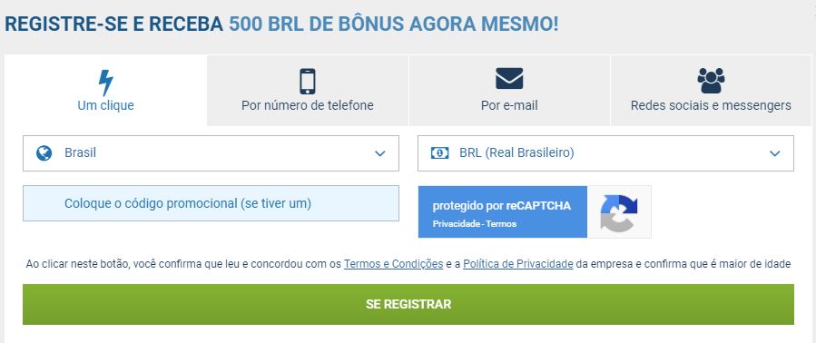 Registo 1xbet