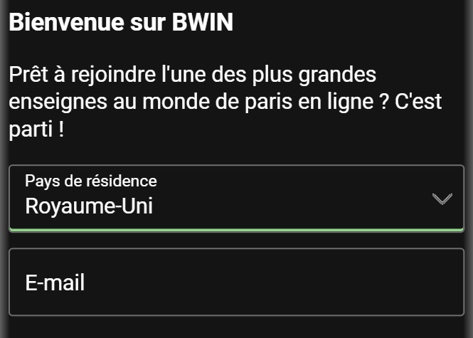 Formulaire bwin