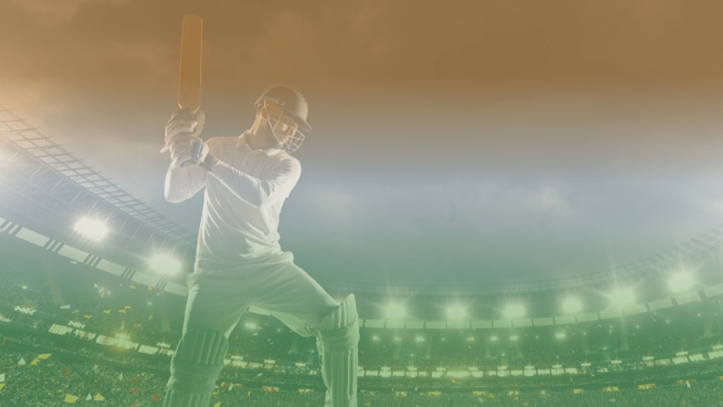 An image of a cricket player, one of the most important sports for betting in India.
